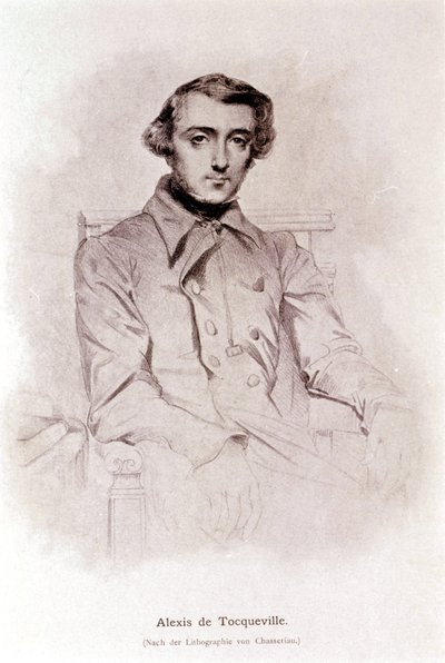Retrato de Alexis de Tocqueville. Litografia de Chasseriau. Século XIX. de Théodore Chassériau