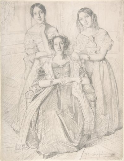 A baronesa Duperré e as suas filhas de Théodore Chassériau