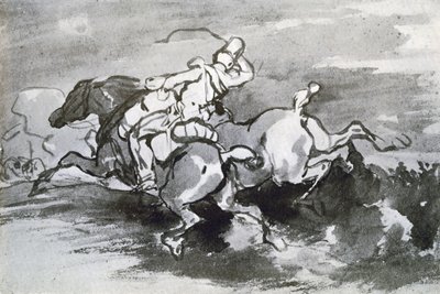 Artilheiro que conduz seus cavalos ao campo, 1913. de Theodore Gericault