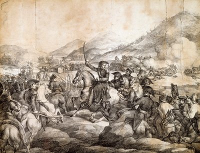 Batalha de Chacabuco, fevereiro de 1817, que decretou a vitória de José de San Martín sobre o espanhol, por Theodore Gericault, sorteio, Argentina de Theodore Gericault