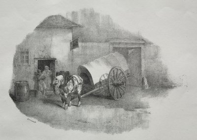 Cavalo de carroça fora das longarinas de Theodore Gericault