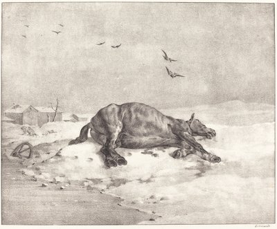 Cavalo morto de Theodore Gericault