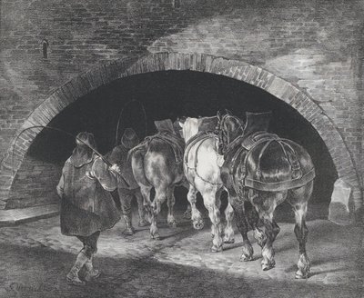 Entrada para o Adelphi Wharf, 1821 de Theodore Gericault