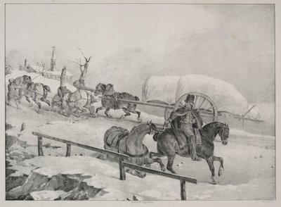Quatro assuntos diversos: Vagão subindo uma colina. de Theodore Gericault