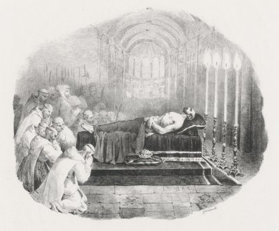 Guilherme, o Conquistador, levado após a sua morte para a Igreja de Boscherville (William, o Conquistador, em câmara ardente na Igreja da Abadia de São Jorge de Boscherville) de Theodore Gericault