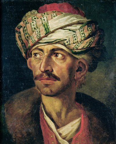 Cabeça de um oriental ou retrato Presumido ser Mustapha, c.1819-21 de Theodore Gericault