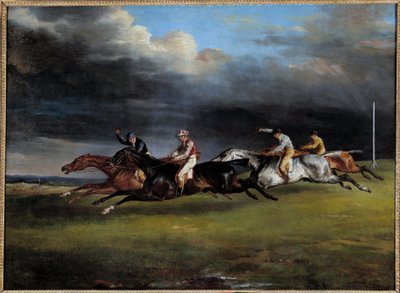 Horse Race diz que o derby no Epsom Painting de Theodore Gericault (1791-1824) 1821 Sun. 0,92x1,25 m de Theodore Gericault
