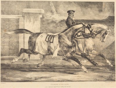 Cavalos a fazer exercício de Theodore Gericault