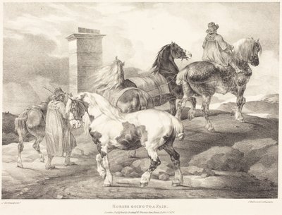 Cavalos a caminho de uma feira de Theodore Gericault