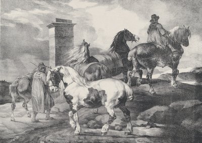 Cavalos indo para uma feira, 1821 de Theodore Gericault