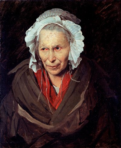 La Hyene de la Salpetriere ou monomaníaco da inveja Retrato de uma mulher idosa sofrendo de doença mental de Theodore Gericault