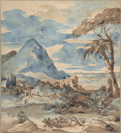 Paisagem com pescadores de Theodore Gericault