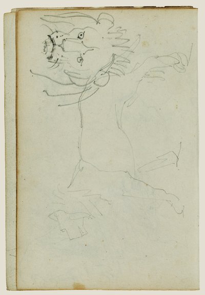Leão a caminhar, rosto de leão de Theodore Gericault