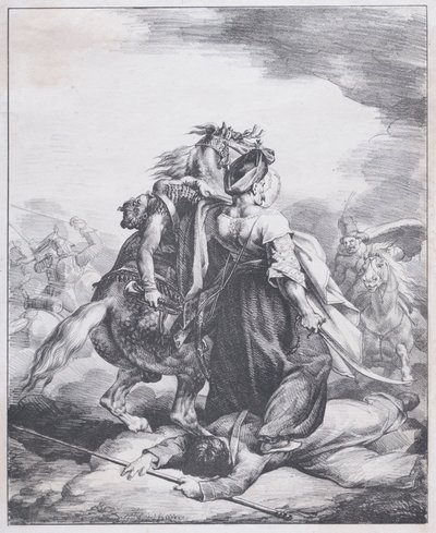 Mameluco a defender um trompetista ferido de Theodore Gericault