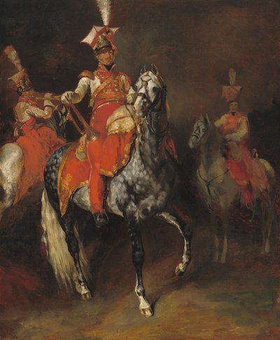 Trompetistas montadas da Guarda Imperial de Napoleão de Theodore Gericault