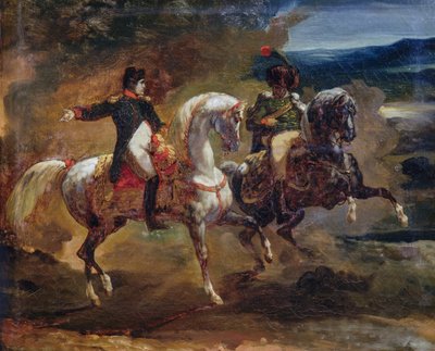 Napoleão Bonaparte dando ordem ao oficial superior, pintura atribuída a Theodore Gericault, Guerras Napoleónicas de Theodore Gericault