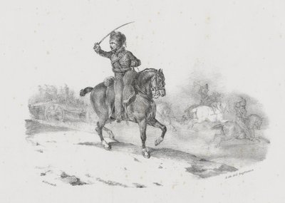 Oficial de artilharia a comandar a carga (An Artillery Officer Commanding the Charge) de Theodore Gericault