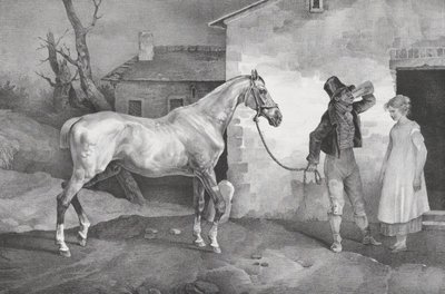 Cavalo velho em uma porta de pousada, 1822. de Theodore Gericault