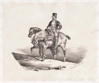 Carteiro ou dois cavalos aproveitados, 1823. de Theodore Gericault