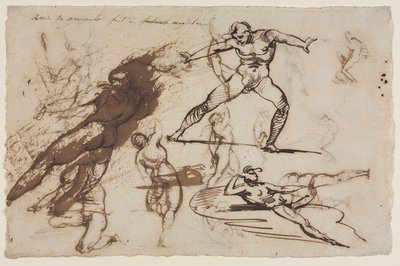 Folha de Esboços (reto) de Theodore Gericault