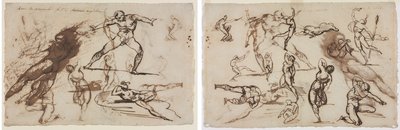 Folha de Esboços (reto) Folha de Esboços (verso) de Theodore Gericault