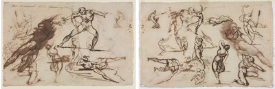 Folha de Esboços (reto) Folha de Esboços (verso) de Theodore Gericault