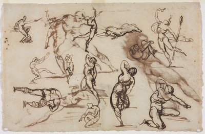 Folha de esboços (verso) de Theodore Gericault