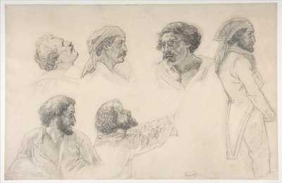 Seis estudos para Corréard e Savigny na obra «A Jangada da Medusa» de Theodore Gericault