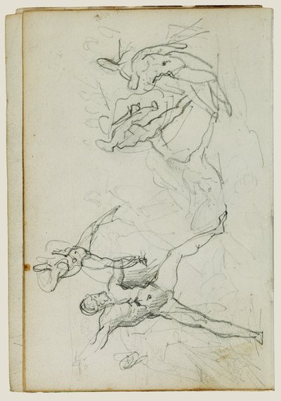 Estudos sobre homens nus em combate de Theodore Gericault