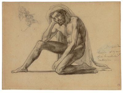 Estudo para o pai na Jangada da Medusa de Theodore Gericault