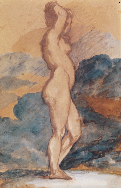 Estudo de uma mulher nua de Theodore Gericault
