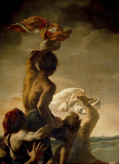 A jangada da "Medusa". Pintura de uma obra de ... de Theodore Gericault