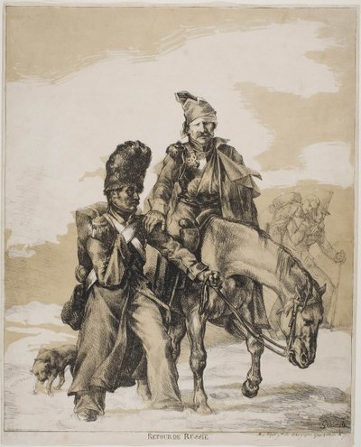 O Retiro da Rússia, ca 1818 de Theodore Gericault
