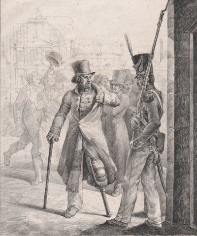 A sentinela suíça no Louvre, 1819. de Theodore Gericault