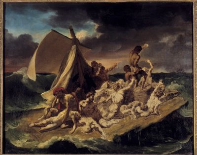 A jangada do "Meduse Sketch". Pintura de Theodore Gericault (1791-1824). 1816 Sol. 0,65 X 0,83 m. de Theodore Gericault