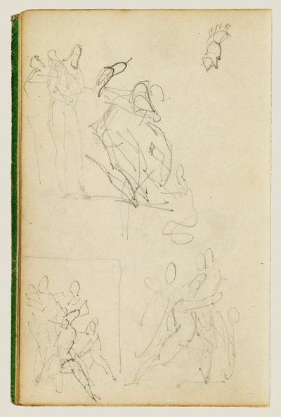 Três estudos de composição de um grupo de figuras de Theodore Gericault