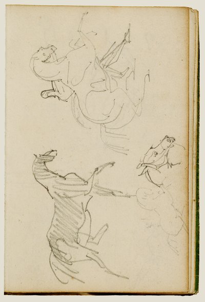 Três estudos com cavalos de Theodore Gericault