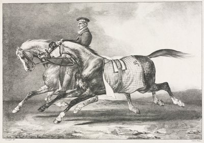 Exercício de dois cavalos manchados, 1822. de Theodore Gericault