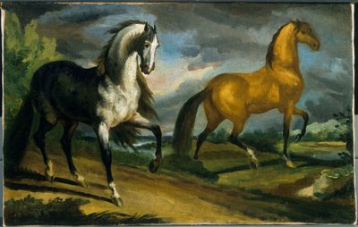 Dois cavalos de Theodore Gericault
