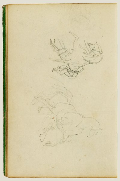 Dois estudos sobre um cavalo em fase de criação de Theodore Gericault