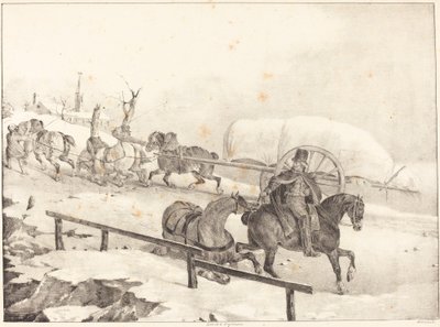 Carroceiro subindo uma colina de Theodore Gericault