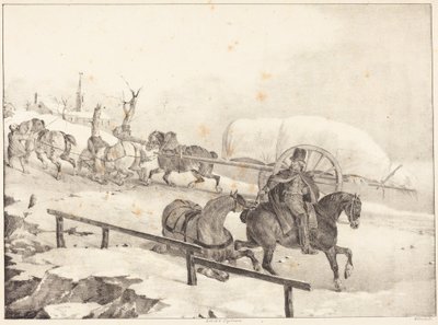 Wagoner Climbing a Hill (Carro a subir uma colina) de Theodore Gericault