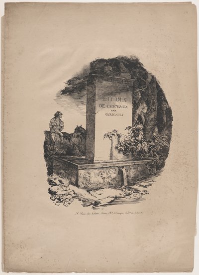 Beberouro, página de rosto de «Estudos sobre Cavalos» (Études de Chevaux) de Theodore Gericault