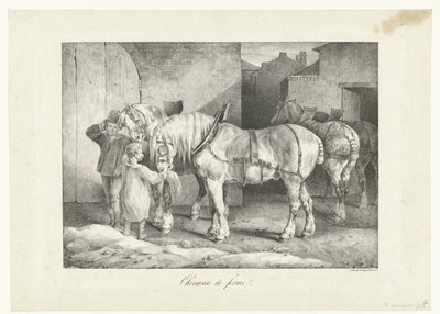 Werkpaarden Cavalos de fazenda (título no objeto) Quatro Assuntos Diversos (título da série) de Theodore Gericault
