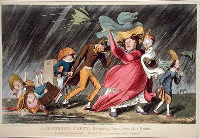 A Gipsying Party Retornando a Casa Através de uma Tempestade, publicado por Thomas McLean, Londres de Theodore Lane
