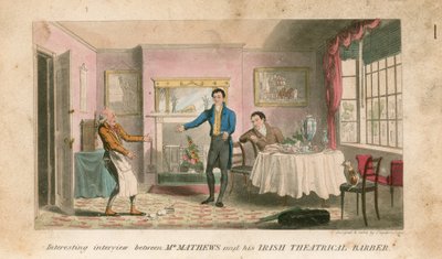 Uma entrevista interessante entre o Sr. Charles Matthews e seu barbeiro teatral irlandês de Theodore Lane