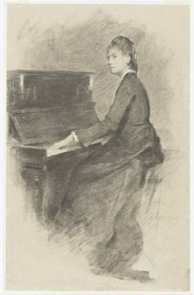 No piano, ca. 1887 de Theodore Robinson