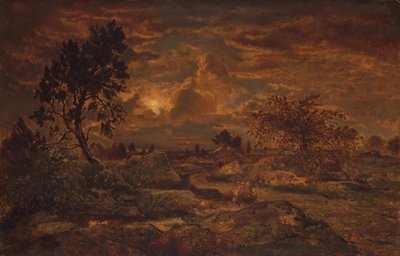Pôr do sol perto de Arbonne, ca. 1860-65. de Theodore Rousseau
