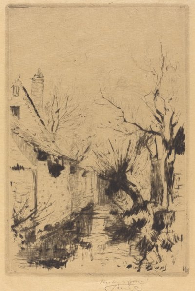 Um pequeno riacho no inverno, Wiltshire de Theodore Roussel
