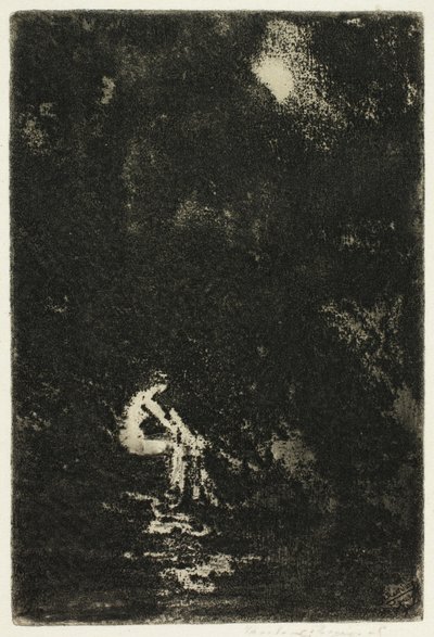 Um banho de ninfa, luar de Theodore Roussel